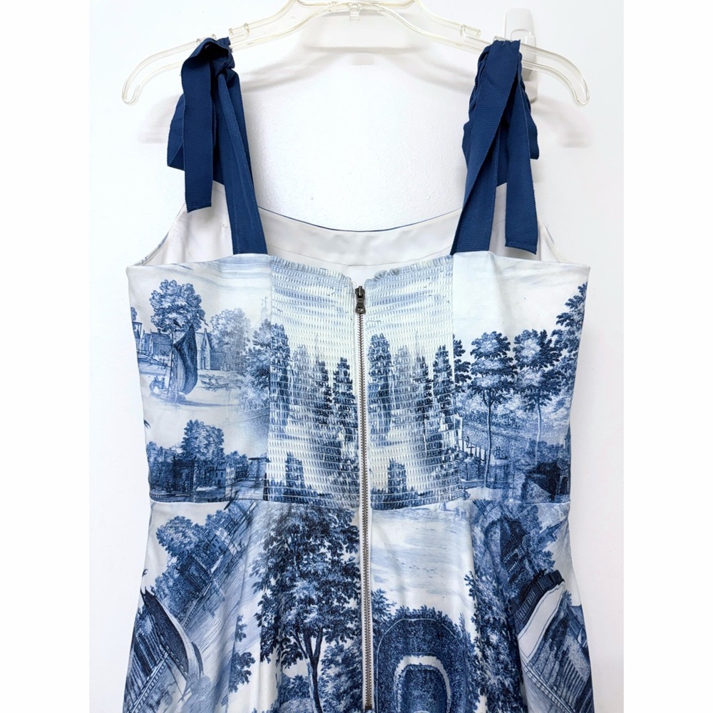 Alice + Olivia Rosalee Chateau Toile de Jouy Maxi Dress Blue Floral Bustier 10 - Picture 10 of 16